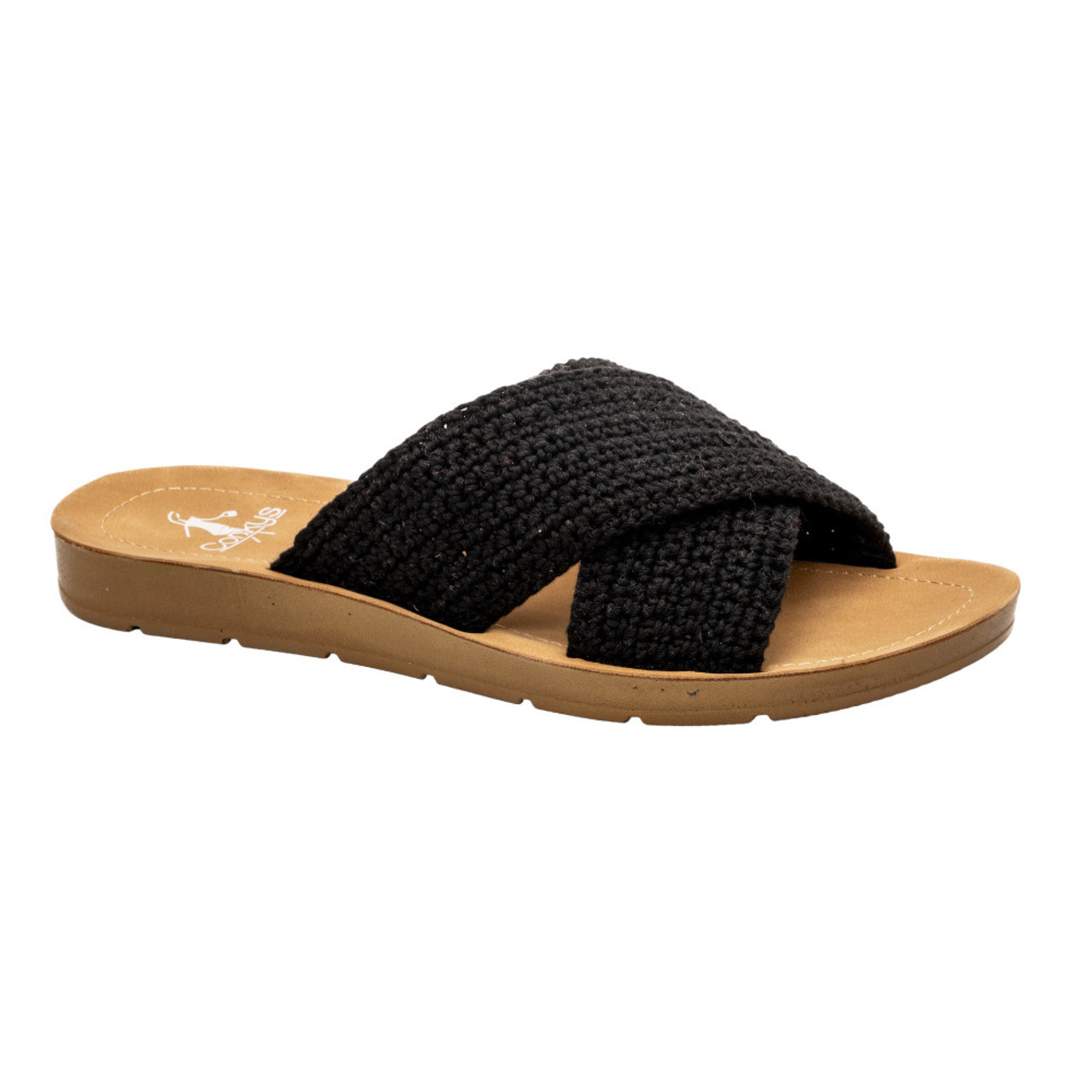 CORKYS DIG IT BLACK CROCHET SANDALS | PURPLE LEOPARD BOUTIQUE