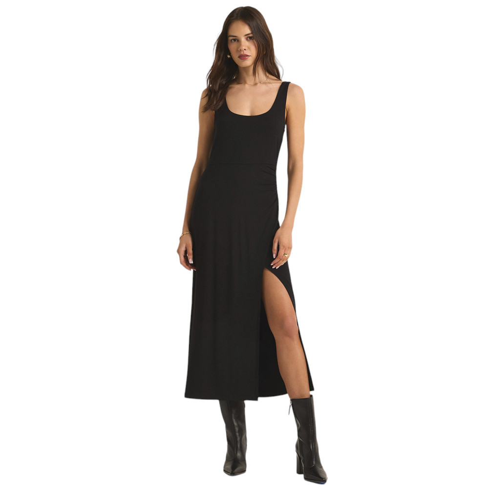Z SUPPLY MELBOURNE MIDI BLACK DRESS | PURPLE LEOPARD BOUTIQUE