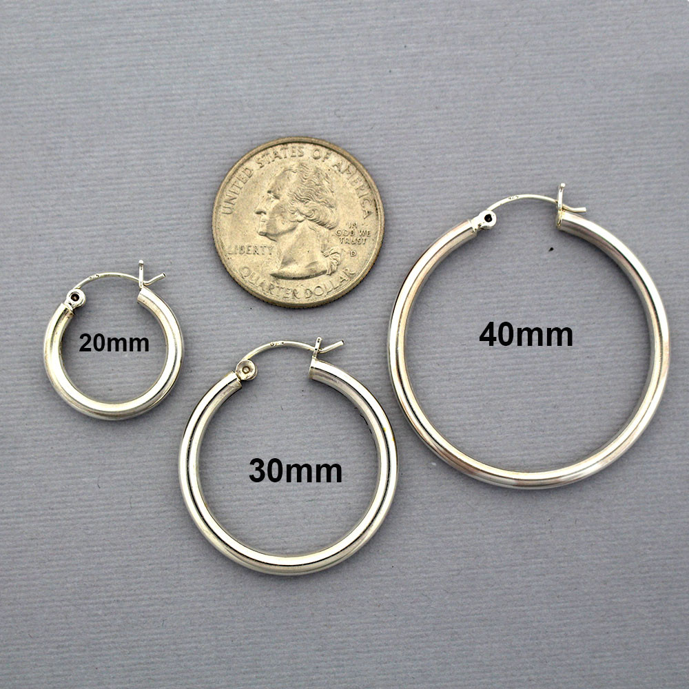 Plain Thick Hoops Sterling Silver Earrings Purple Leopard Boutique