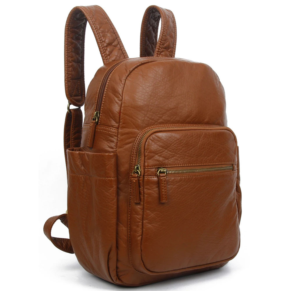 BROWN BACKPACK PURSE PURPLE LEOPARD BOUTIQUE