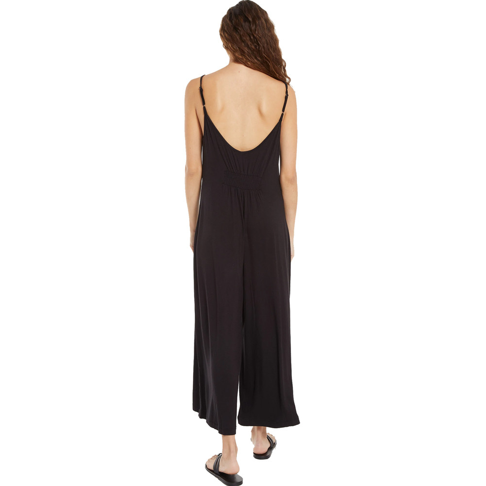 Z SUPPLY BLACK FLARED LEG JUMPSUIT PURPLE LEOPARD BOUTIQUE