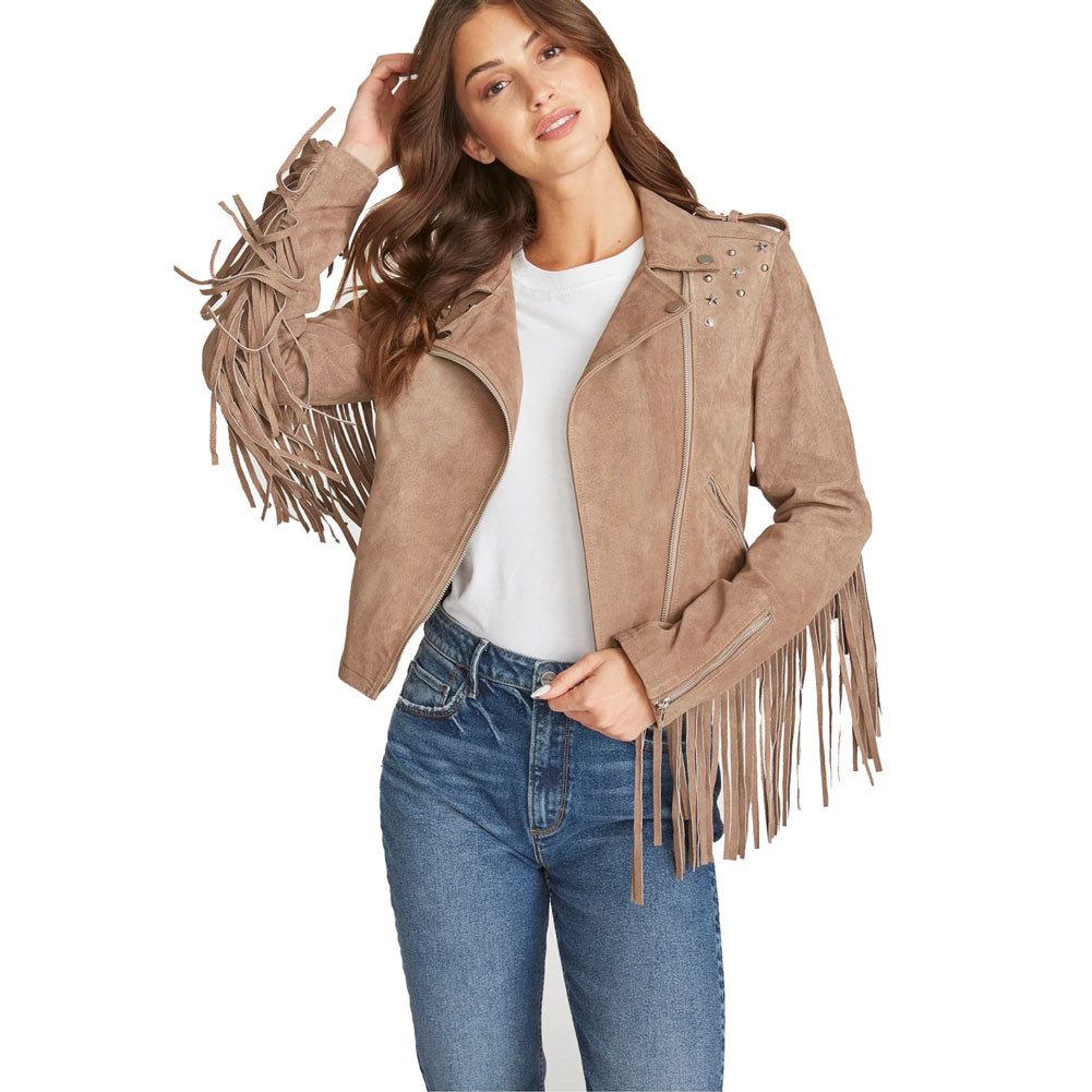 Elan - PINCORD FRINGE JACKET
