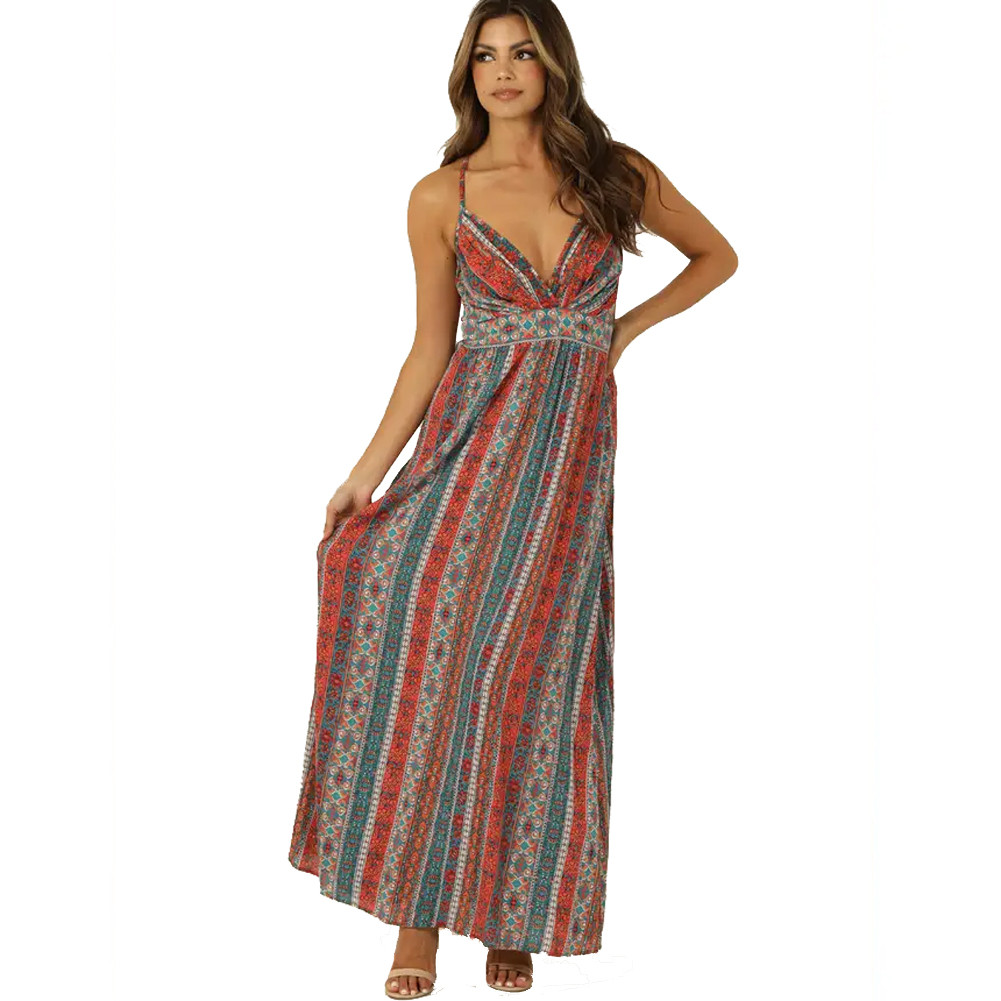 Christie Orange Floral Pocket Dress