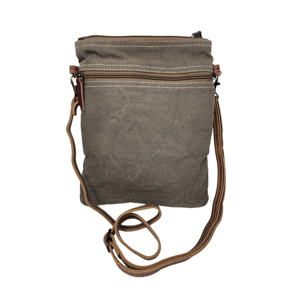 CANVAS AND LEATHER CROSSBODY BAG PURPLE LEOPARD BOUTIQUE