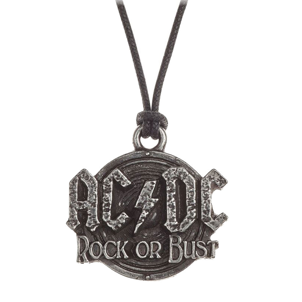 AC DC Rock or Bust Band Logo Pendant Necklace Pewter Jewelry PP502 ...