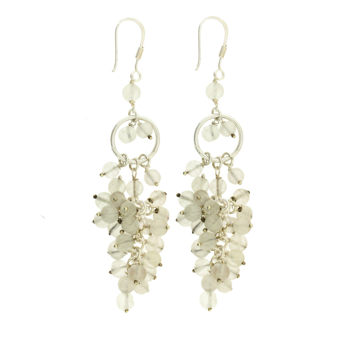 Dangle Moonstone Earrings Chandelier Sterling Silver Post Pierced