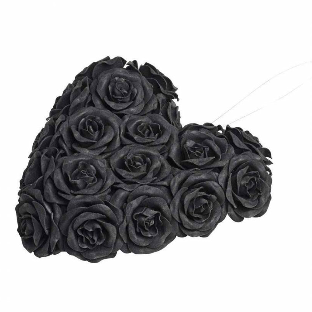BLACK ROSE HEART HANGING DECOR | PURPLE LEOPARD BOUTIQUE