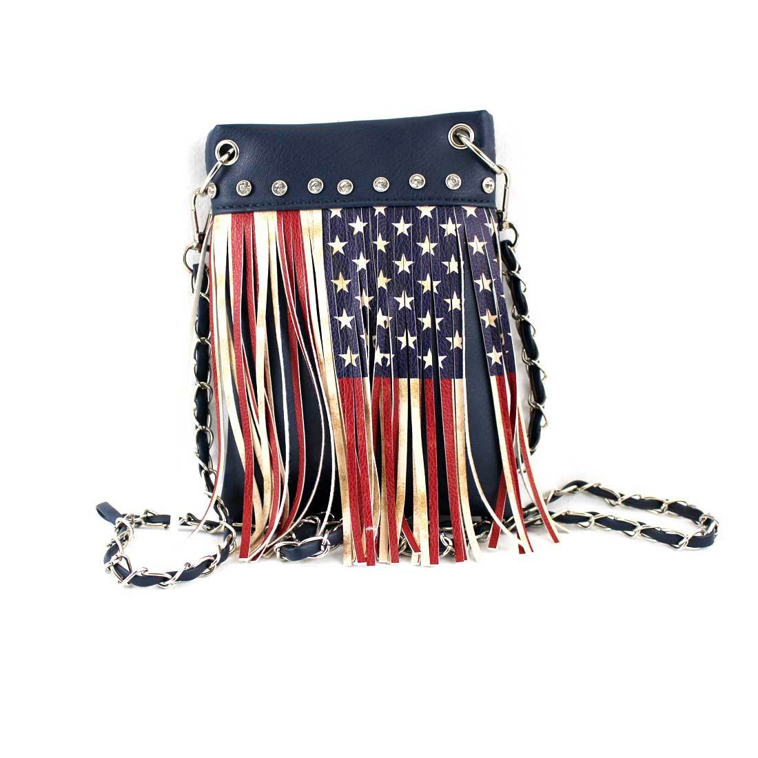 AMERICAN FLAG CROSSBODY BAG PURSE PURPLE LEOPARD BOUTIQUE