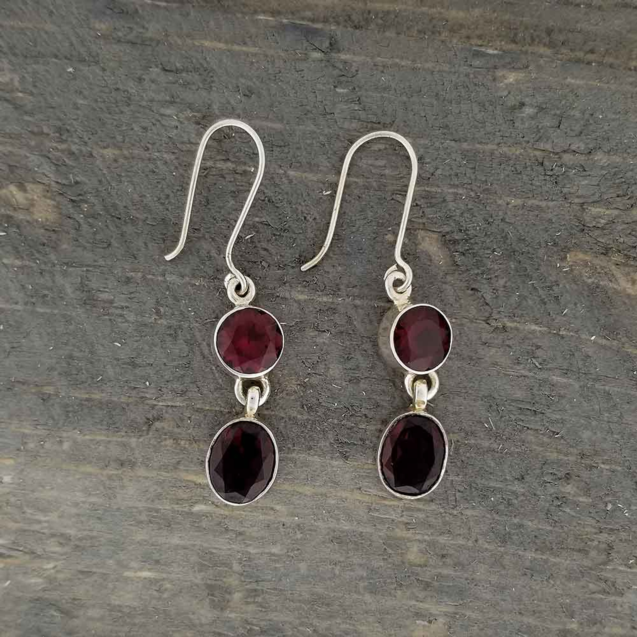 Red garnet earrings Clearance