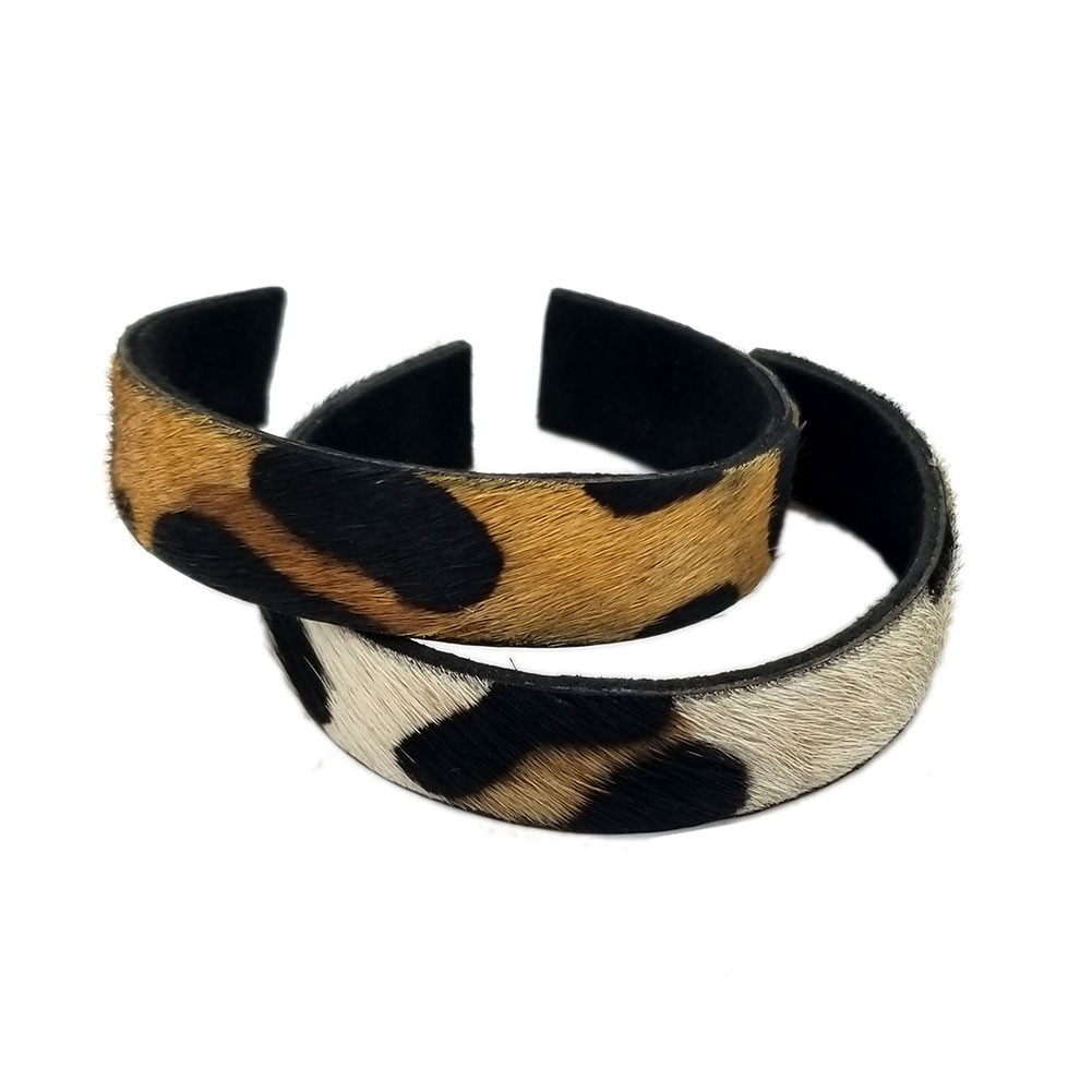 LEOPARD AND ZEBRA PRINT COWHIDE CUFF BRACELETS PURPLE LEOPARD BOUTIQUE