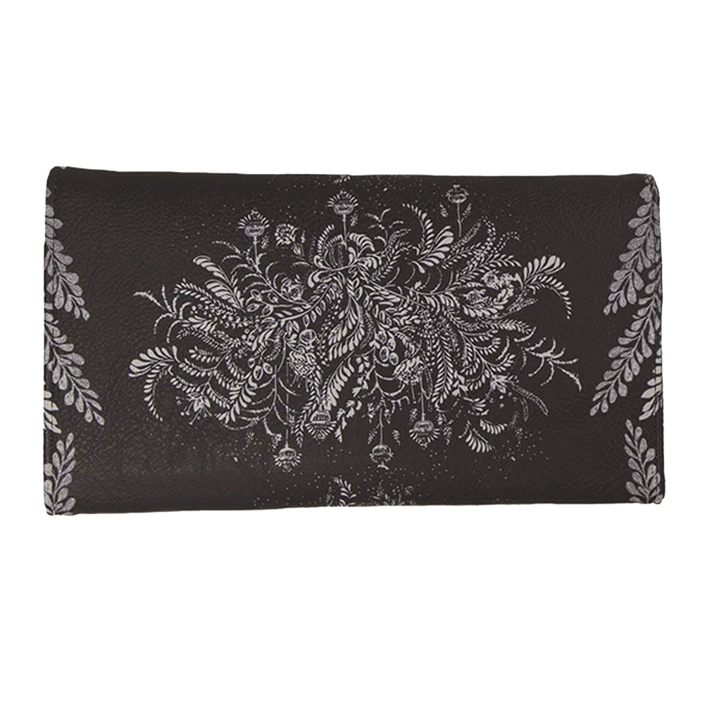 PAPAYA TRIFOLD WALLET TREE OF LIFE PURPLE LEOPARD BOUTIQUE