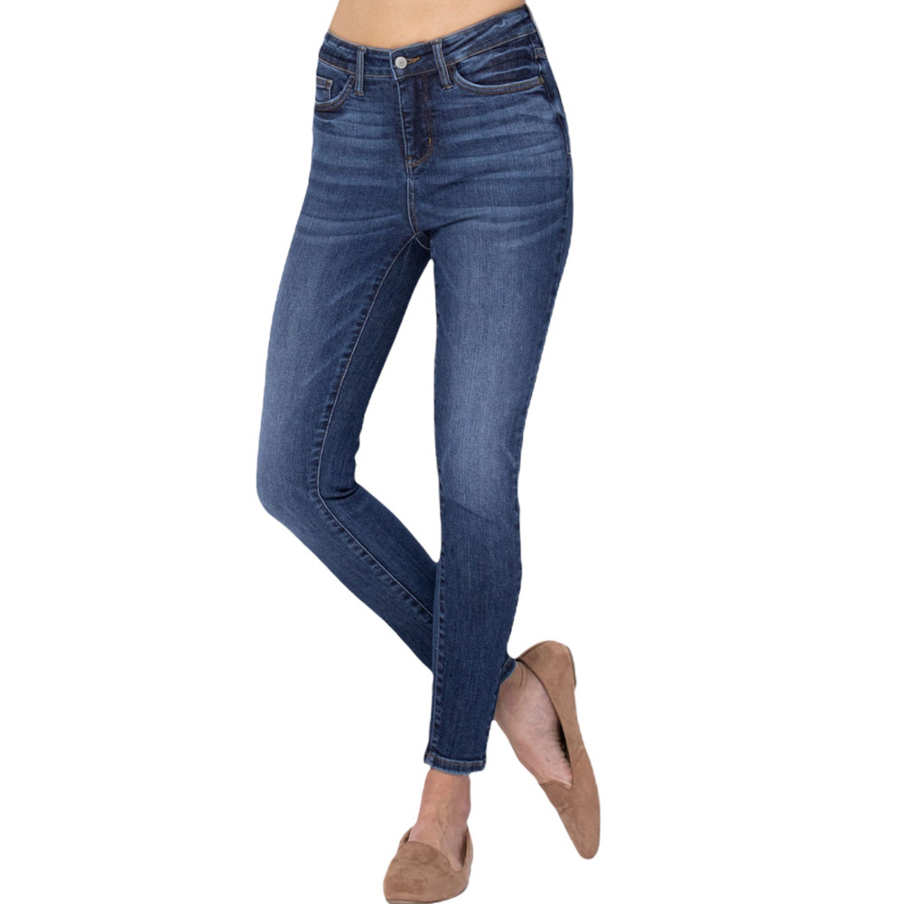 JUDY BLUE TUMMY CONTROL TOP JEANS PURPLE LEOPARD BOUTIQUE