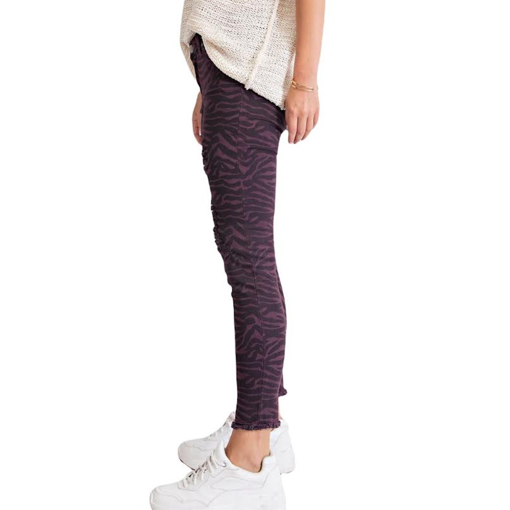 Leopard Patchwork Ripped Jeans