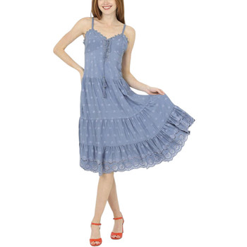 Lola P. Eyelet Lace Hem Tiered Dress front view