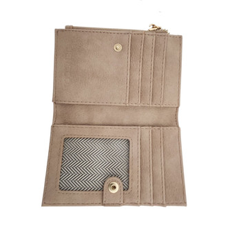 Inside of Zara vegan RFID beige wallet. 