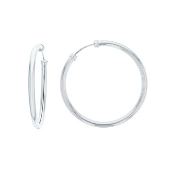 30mm sterling silver endless hoop earrings. 30mm sterling silver endless hoop earrings.