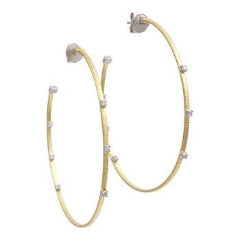 Large Gold Hoop Earrings with Cubic Zirconia