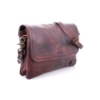 BedStu Ziggy Rowan Teak crossbody purse side view. 