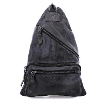 Black DD BedStu leather crossbody sling bag. 