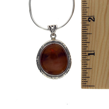 Carmel brown sterling silver Amber pendant.