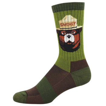 Socksmith Compass Merino Wool Men's Socks - Smokey Bear Portrait Socksmith Compass Merino Wool Men's Socks - Smokey Bear Portrait