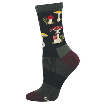 Socksmith Compass Merino Wool Crew Socks - Forage The Forest Mushrooms