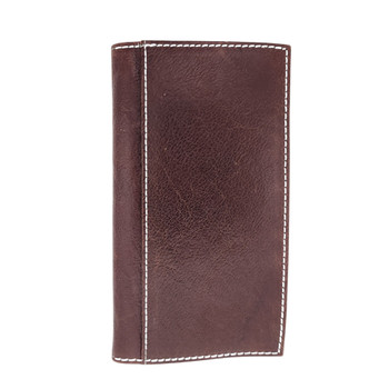 Myra Skylar Canyon embossed leather checkbook style wallet backside.  Myra Skylar Canyon embossed leather checkbook style wallet backside.