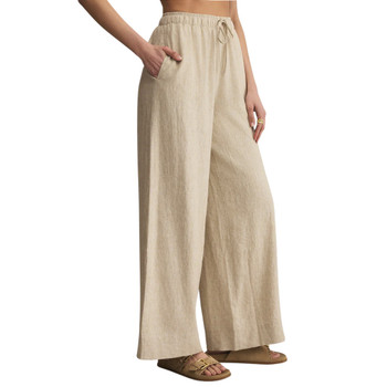 Z Supply Henri Washed Linen Blend Wide Leg Pants - Flax - side view