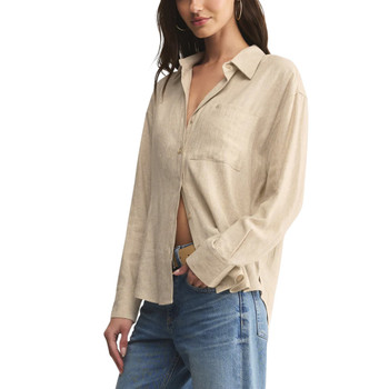 Z Supply Alfie Long Sleeve Button Up Shirt - Flax - side view
