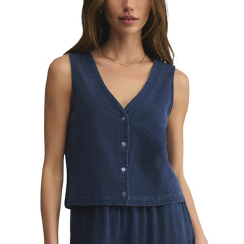 Z Supply Solace V-Neck Jersey Tank Vest - Indigo  Z Supply Solace V-Neck Jersey Tank Vest - Indigo