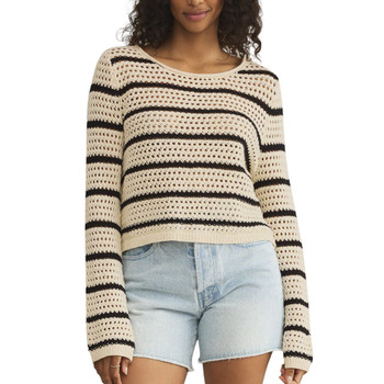 Z Supply Kit Stripe Cropped Sweater - Sea Salt 