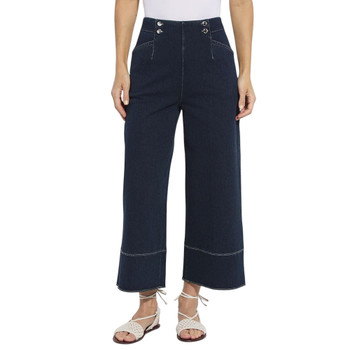 Lysse Dion Sailor Crop Palazzo Denim Pants - Indigo 