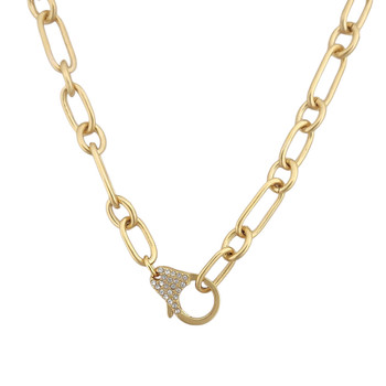 18" Gold-plated paperclip chain necklace.  18" Gold-plated paperclip chain necklace.