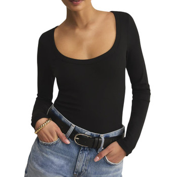 Z Supply Second Skin Scoop Neck Top - Black