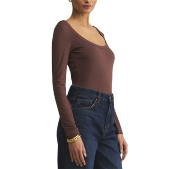 Z Supply Second Skin Scoop Neck Top - Sandalwood - side view