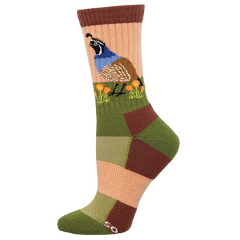 Socksmith Women's Compass Merino Wool Crew Socks - Quail and Poppies