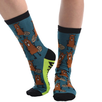 Lazy One Socks - Dam Beaver -front view