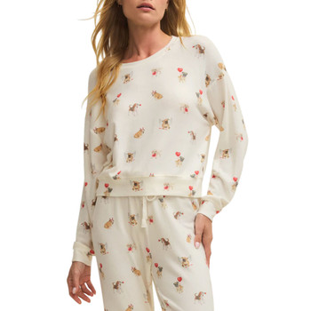 Z Supply Bisous Love Pup Long Sleeve Top - front view