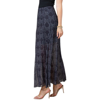 Avery Bootstitch Inspired Print Mesh Maxi Skirt - side view