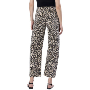 Vervet by Flying Monkey - High Rise Leopard Print Barrel Jeans - back view
