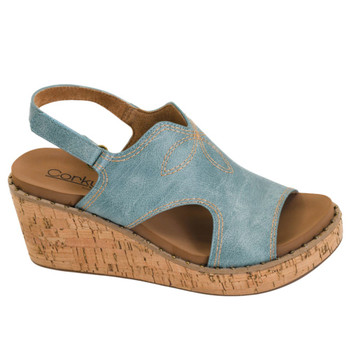 Corkys Footwear - Cork Wedge Sandal - DARLIN - Turquoise