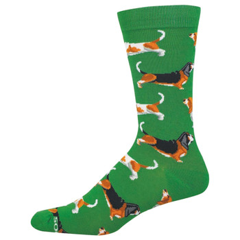 Socksmith Men's Bamboo Blend Crew Socks - Basset Hounds