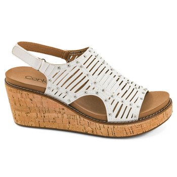 Corkys Footwear - Cork Wedge Sandal - CAN WE GO - White