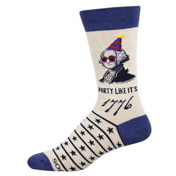 Socksmith Men's Socks - George Washington - Party Like It's 1776