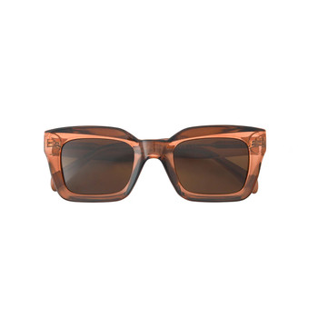 Delphi transparent brick polarized sunglasses front view. 