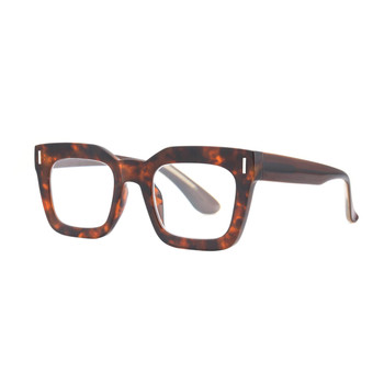 RAZ classic tortoise square blue light blocking reader glasses side view. 