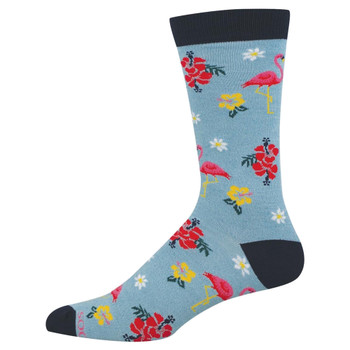 Socksmith Men's Bamboo Blend Crew Socks - Flamingo - Flock Yeah