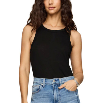 Z Supply - Select Airy Knit Tank Top - Black - front view tucked in