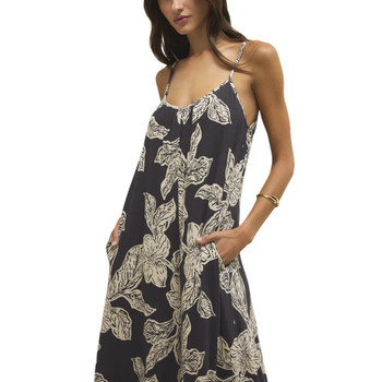 Z Supply Flared Asha Floral Jumpsuit - Black Sand - front view