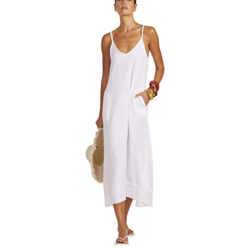 bobi - High Low Midi Tank Dress - White - front view
